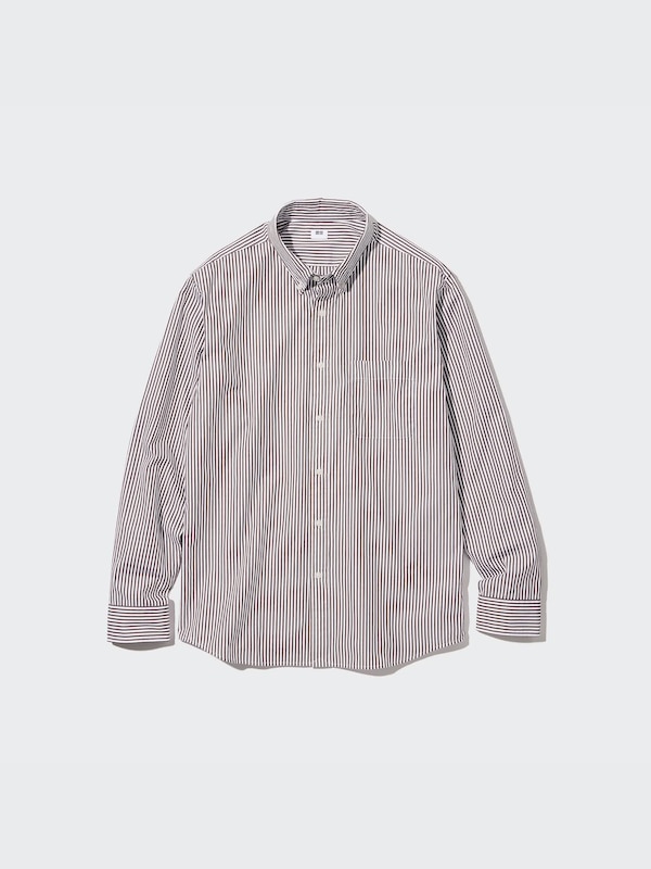 Cotton Broadcloth Shirt (Stripe, Button-Down Collar)