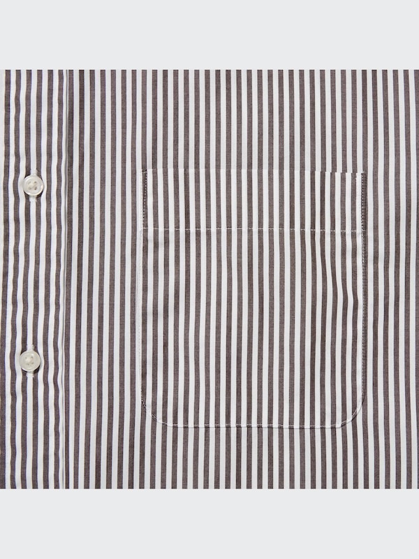 Cotton Broadcloth Shirt (Stripe, Button-Down Collar)