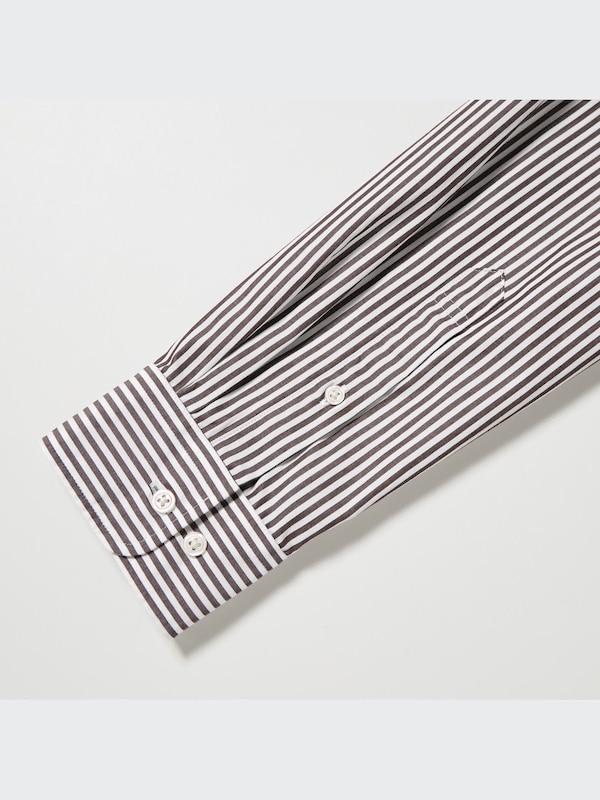 Cotton Broadcloth Shirt (Stripe, Button-Down Collar)