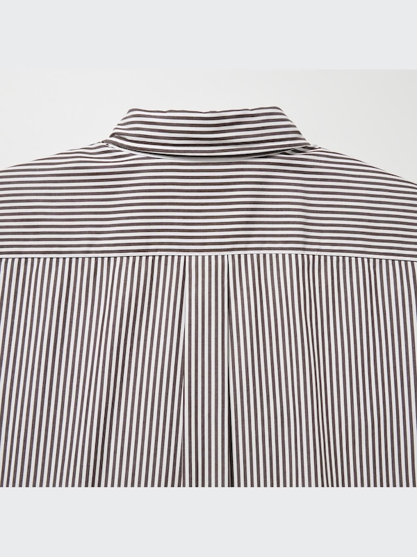 Cotton Broadcloth Shirt (Stripe, Button-Down Collar)