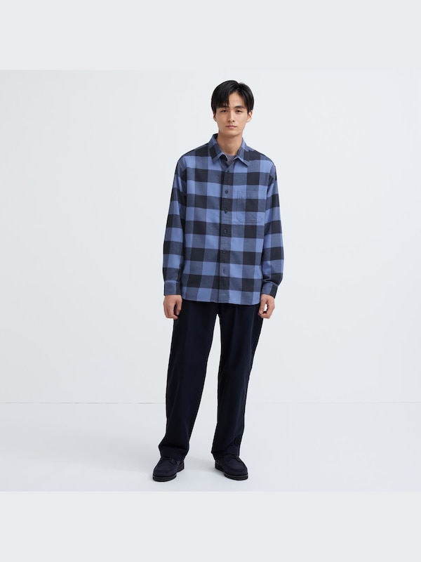 Chemise en Flanelle à Carreaux (Col Classique)