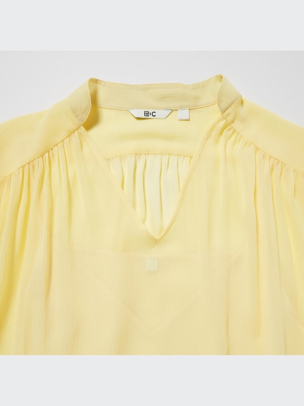 Chiffon Pleated Long-Sleeve Dress