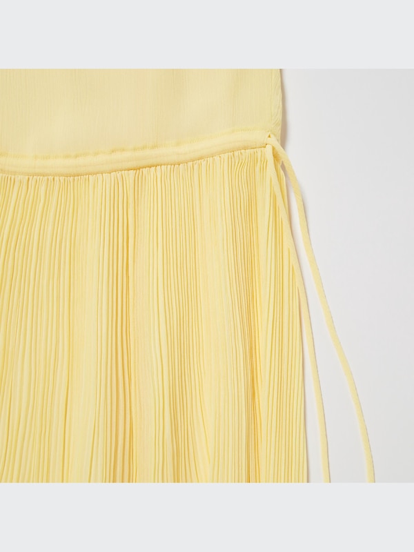 Chiffon Pleated Long-Sleeve Dress