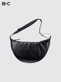 Faux Leather Round Shoulder Bag