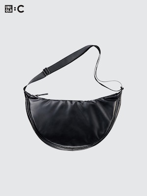 Faux Leather Round Shoulder Bag
