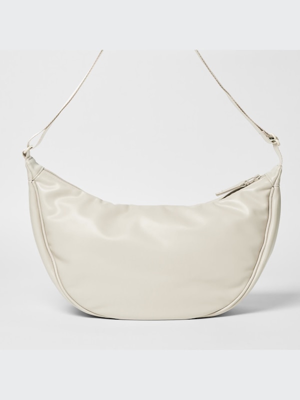 Faux Leather Round Shoulder Bag
