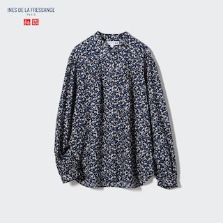 Volume Printed Long-Sleeve Blouse (Ines de la Fressange)