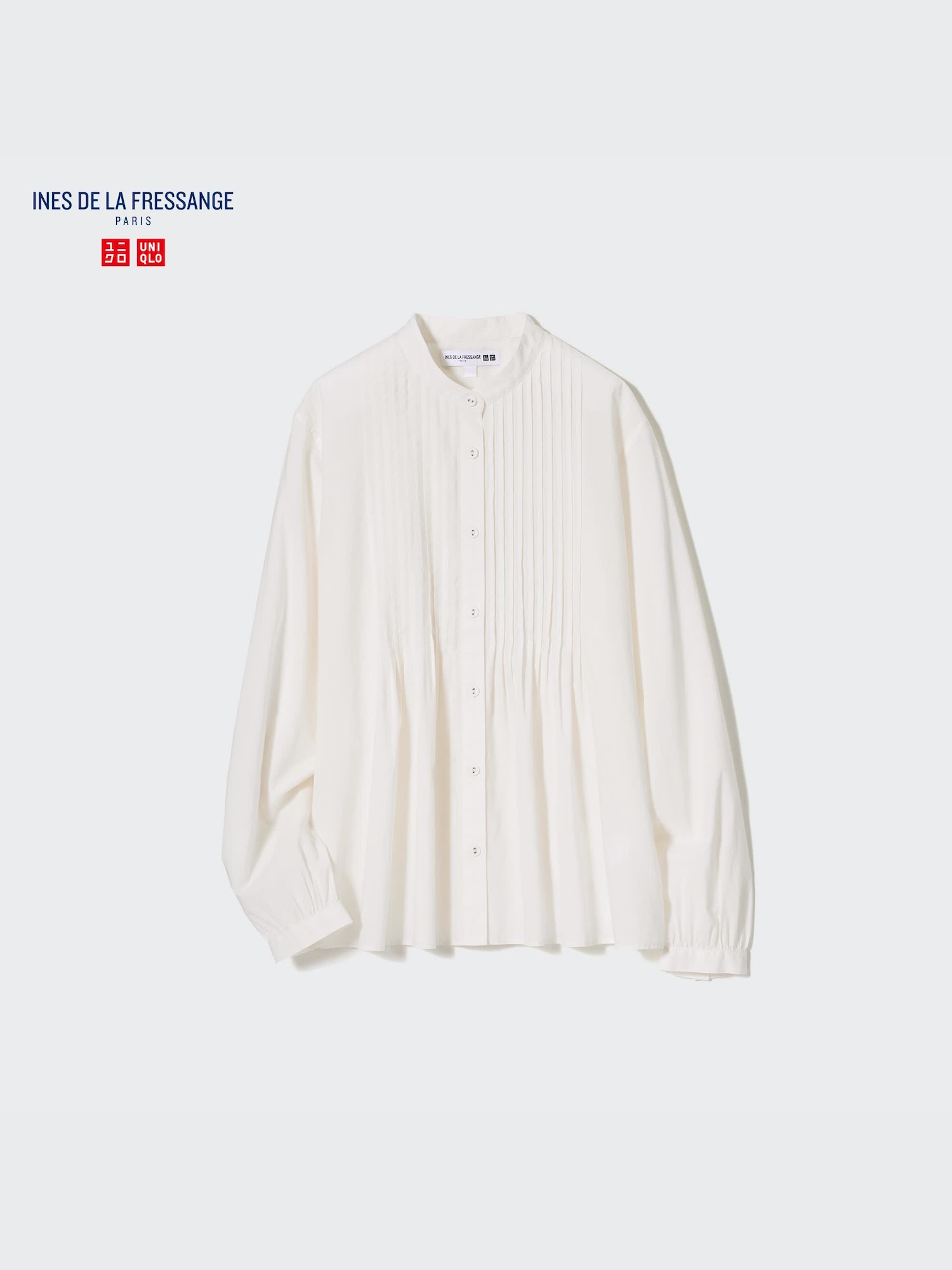 【新品】UNIQLO INES DE LA FRESSANGE シルク長袖シャツ UNIQLO - 月末まで！ UNIQLO イネス コットンシアーシャツ ブルーの