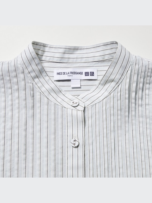 Pintuck Striped Long-Sleeve Blouse