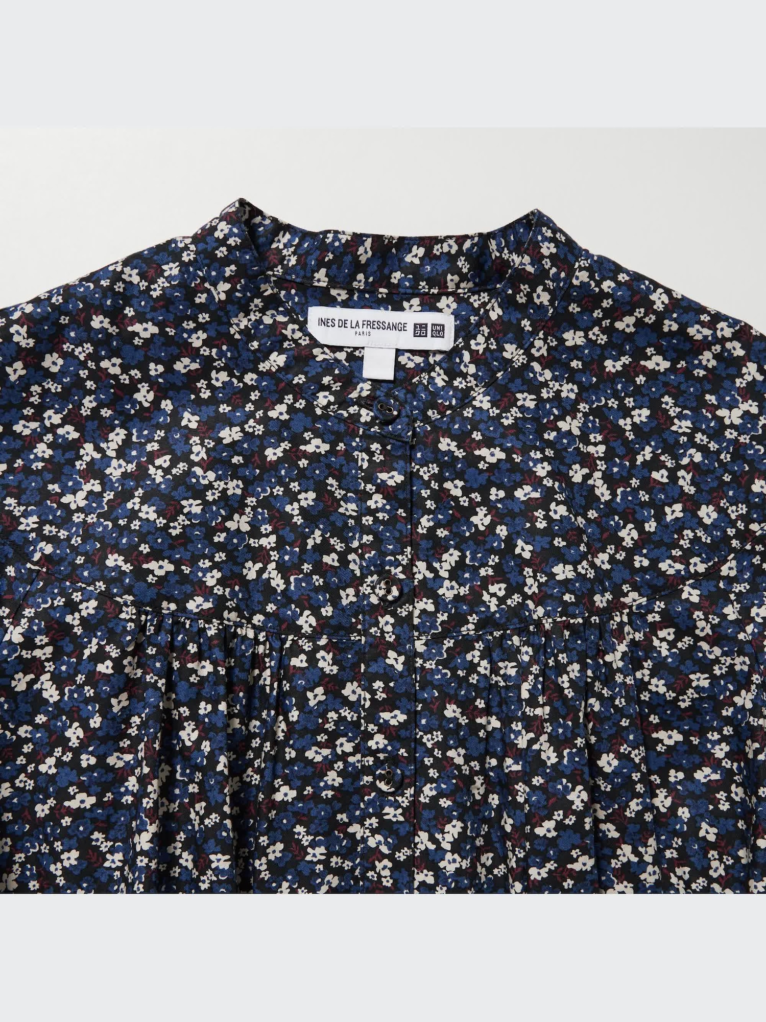 Cotton Twill Printed Volume Sleeve Long Dress | UNIQLO US