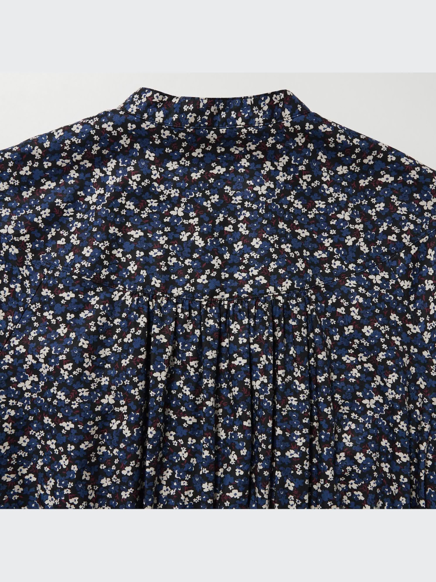 Cotton Twill Printed Volume Sleeve Long Dress | UNIQLO US