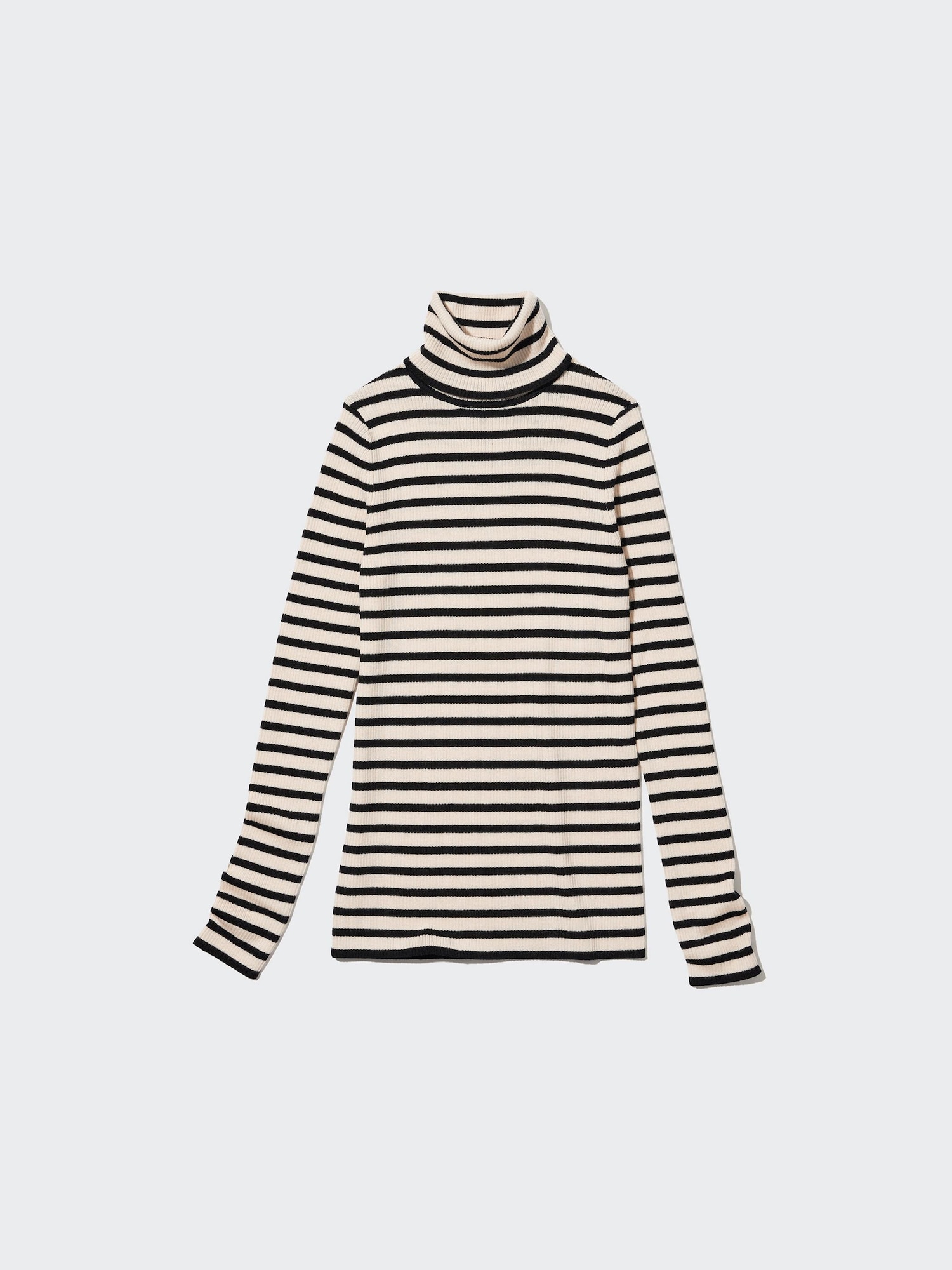 Merino Ribbed Sweater | Turtleneck | Striped | UNIQLO US