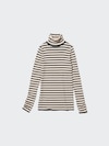 100% Merino Ribbed Turtleneck Jumper (Stripe)