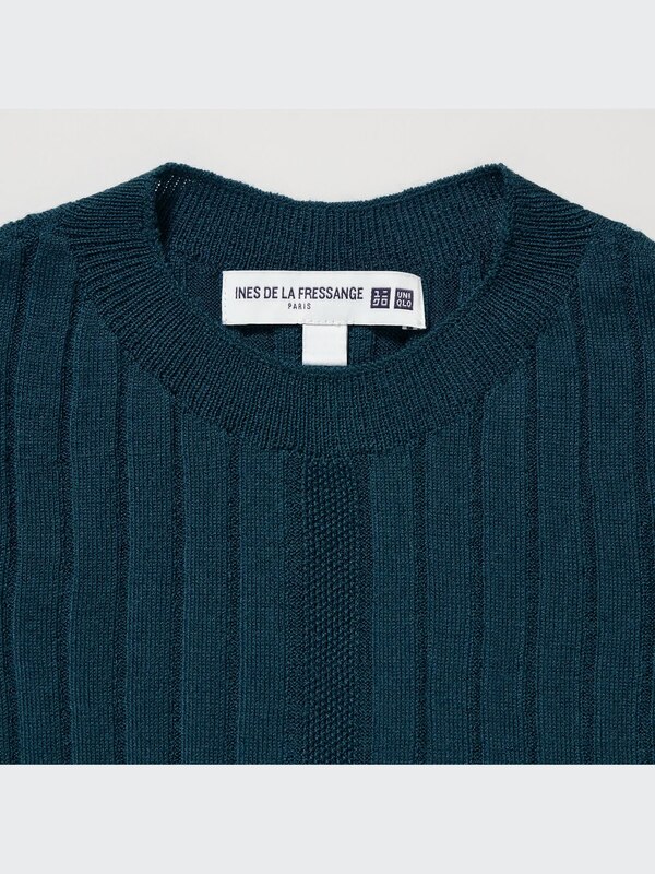 3D Knit Wide Ribbed Crew Neck Sweater
