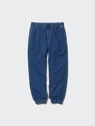 Washed Jersey Denim Jogger Pants