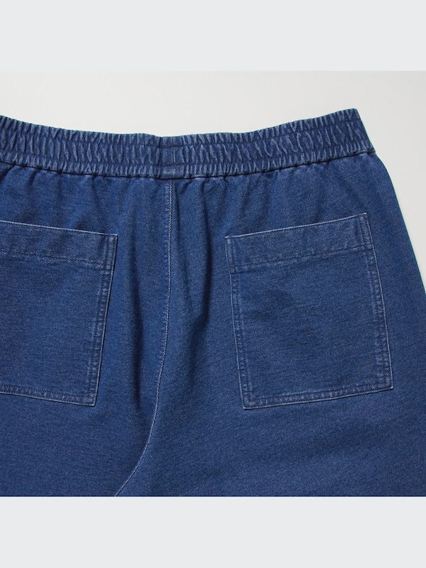 Washed Jersey Denim Jogger Pants