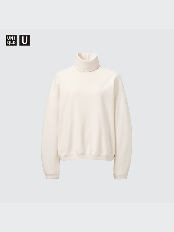 Brushed Jersey Turtleneck Long-Sleeve T-Shirt
