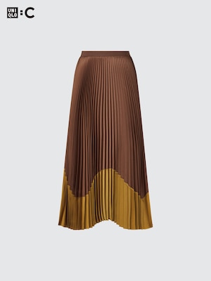 Pleated Color Block Skirt