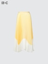 Pleated Color Block Skirt