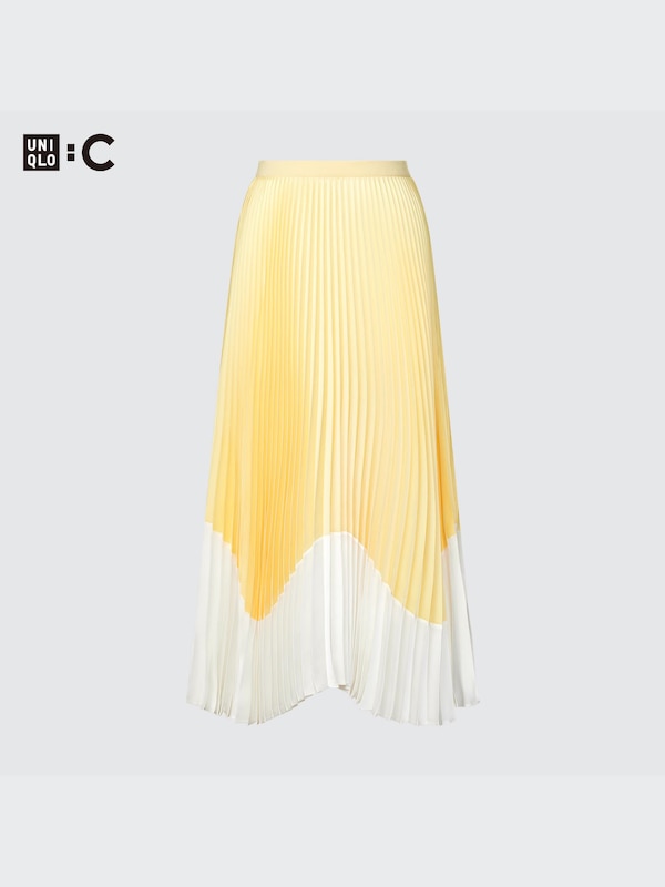 Pleated Color Block Skirt
