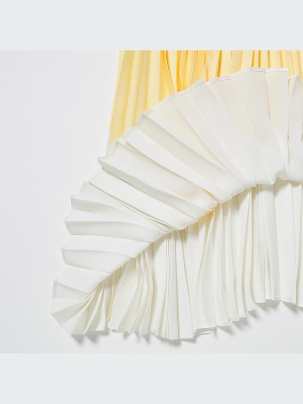 Pleated Color Block Skirt