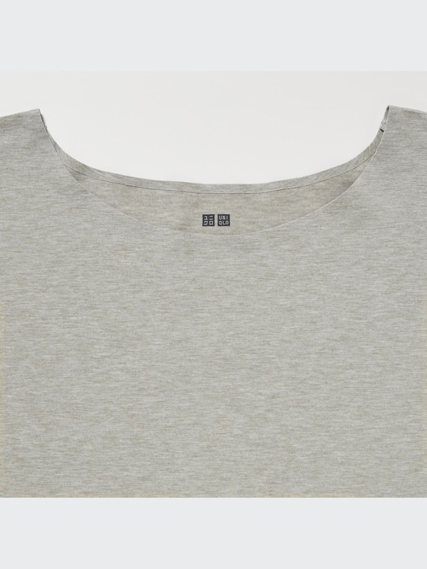 AIRism Seamless Boat Neck Short-Sleeve Long T-Shirt