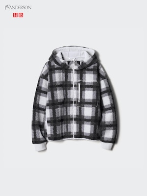 Pile Lined Fleece Printed Full-Zip Hoodie