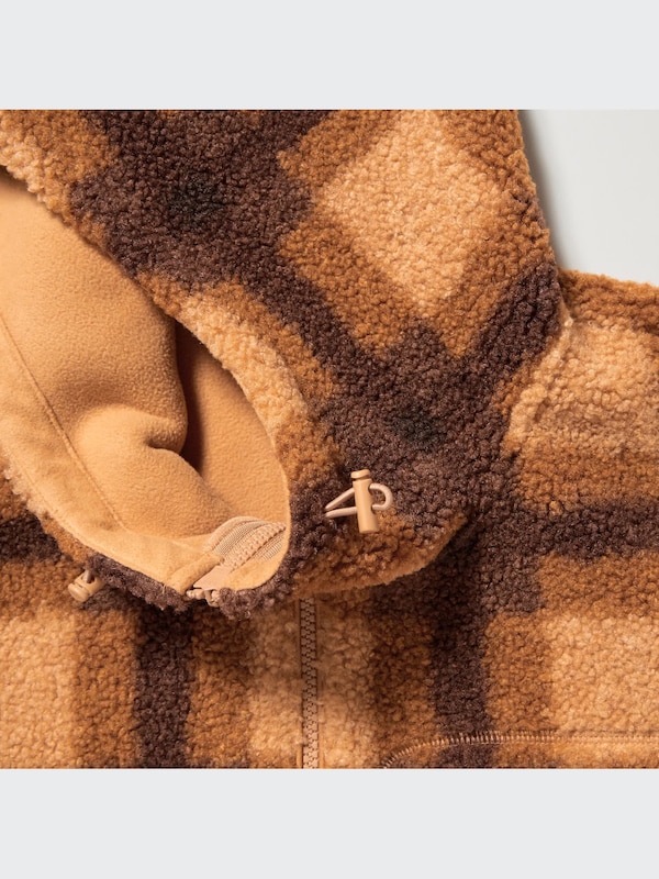 Pile Lined Fleece Printed Full-Zip Hoodie
