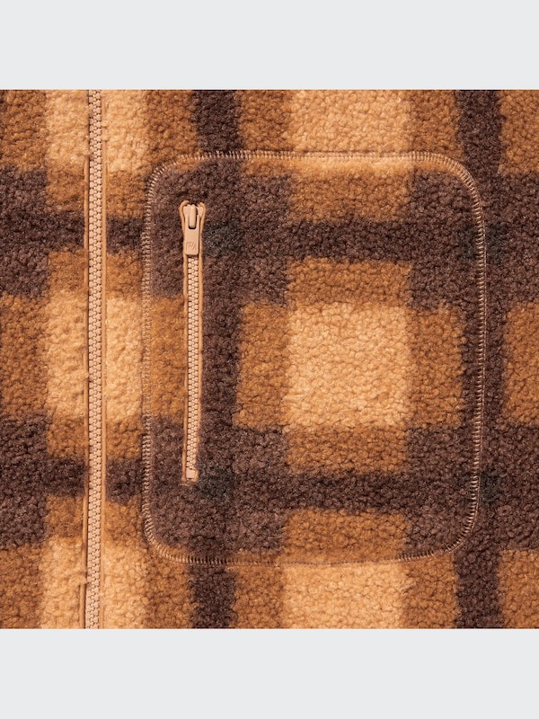 Pile Lined Fleece Printed Full-Zip Hoodie