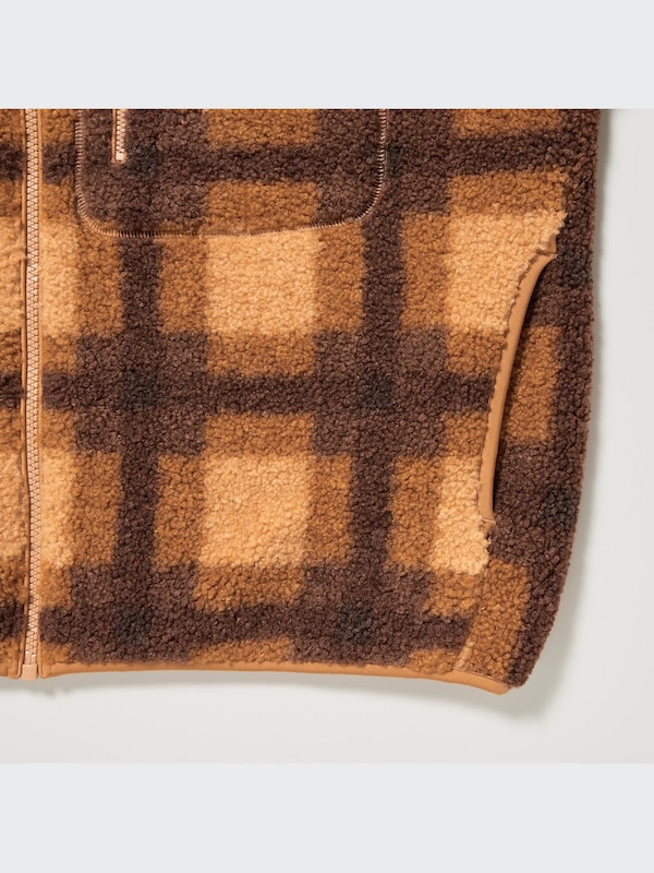 Pile Lined Fleece Printed Full-Zip Hoodie