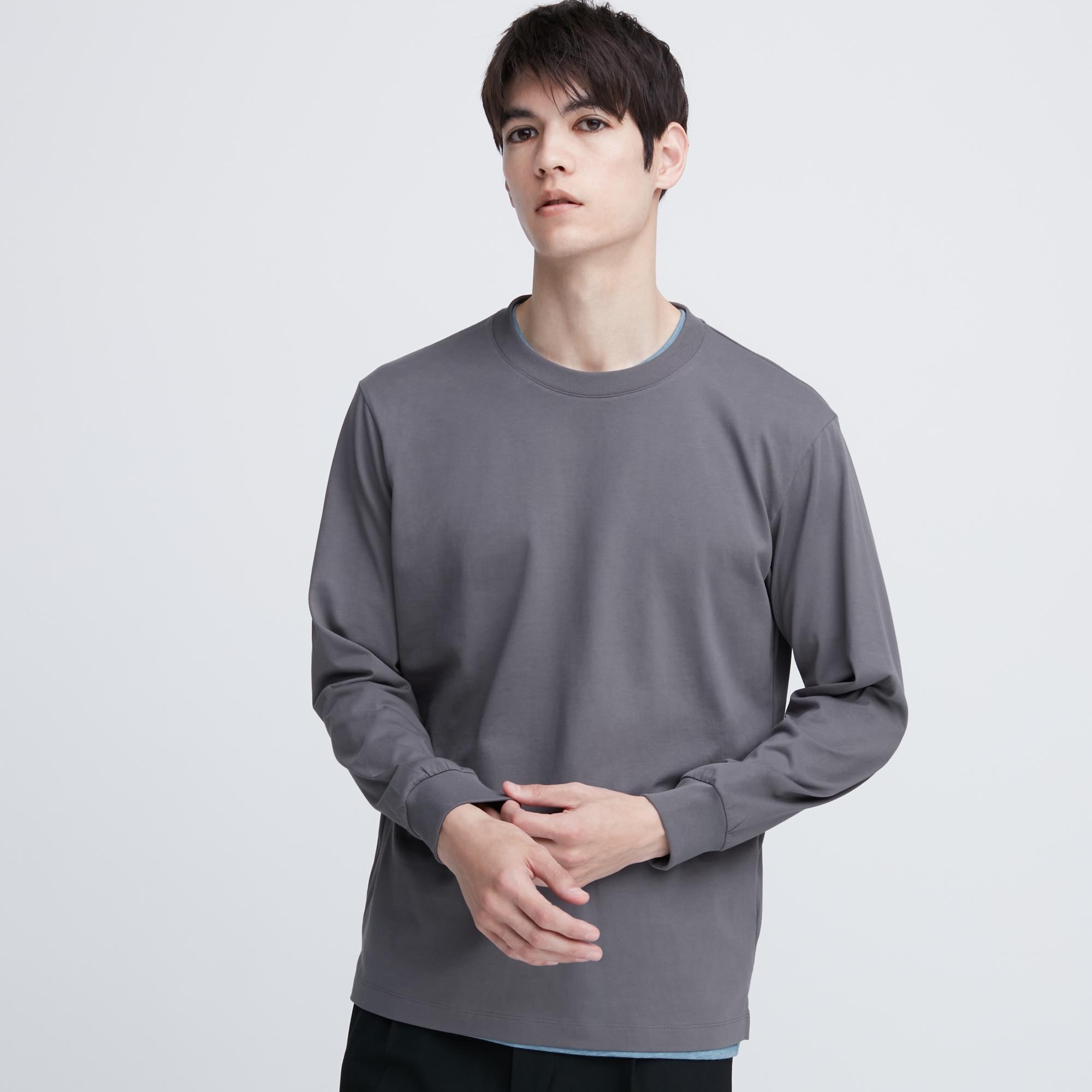 AIRism Cotton UV Protection Crew Neck Long-Sleeve T-Shirt