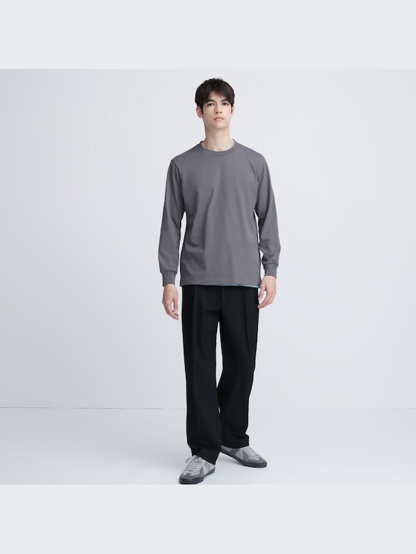 AIRism Cotton UV Protection Crew Neck Long-Sleeve T-Shirt