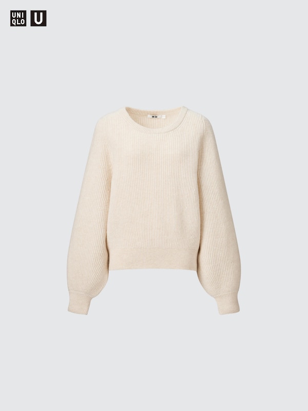 Premium Lambswool Volume Long-Sleeve Sweater