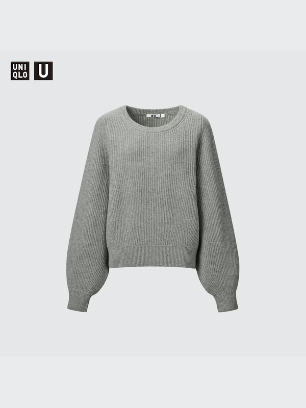 Premium Lambswool Volume Long-Sleeve Sweater