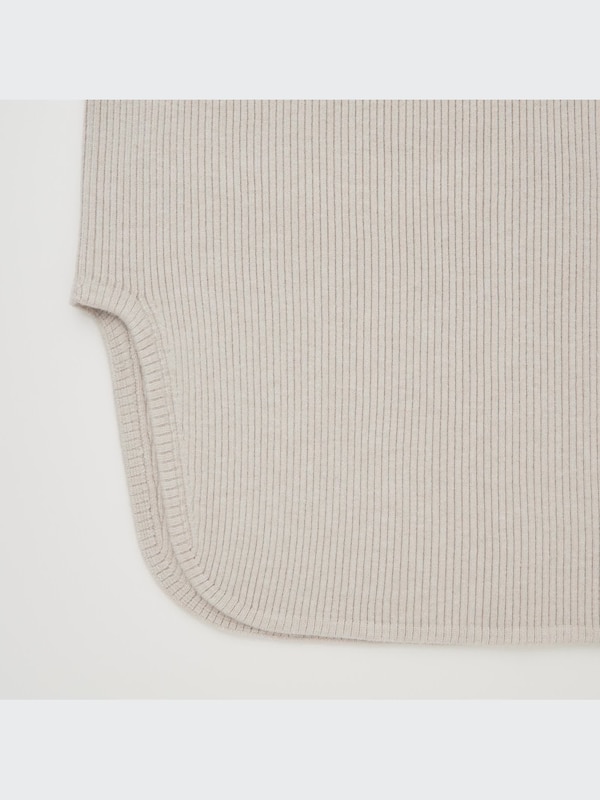 3D Knit Souffle Yarn Ribbed Side Slit Skirt