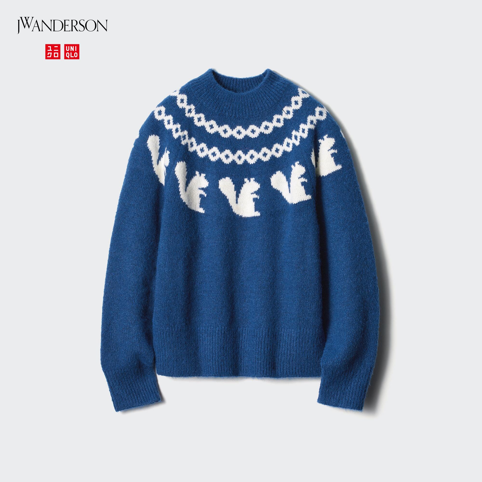 JACQUARD LONG SLEEVE CREW NECK SWEATER