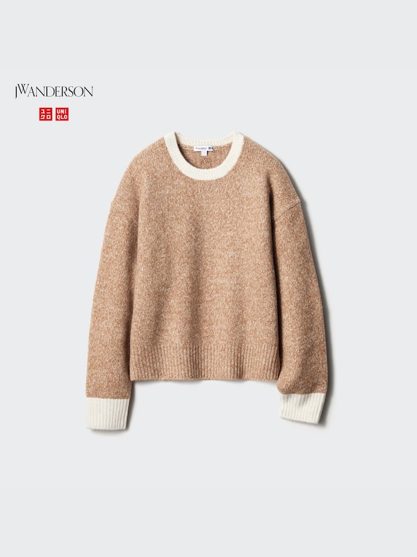 Souffle Yarn Crew Neck  Long-Sleeve Sweater