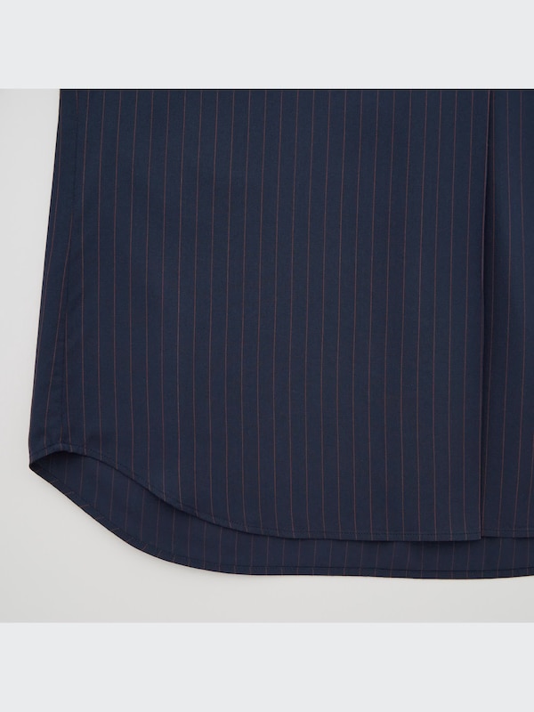 Rayon Striped Skipper Collar 3/4 Sleeved Blouse