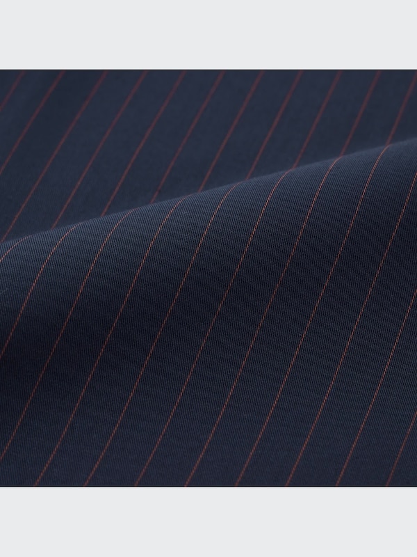 Rayon Striped Skipper Collar 3/4 Sleeved Blouse