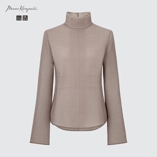 Mesh High Neck Long Sleeve T-Shirt