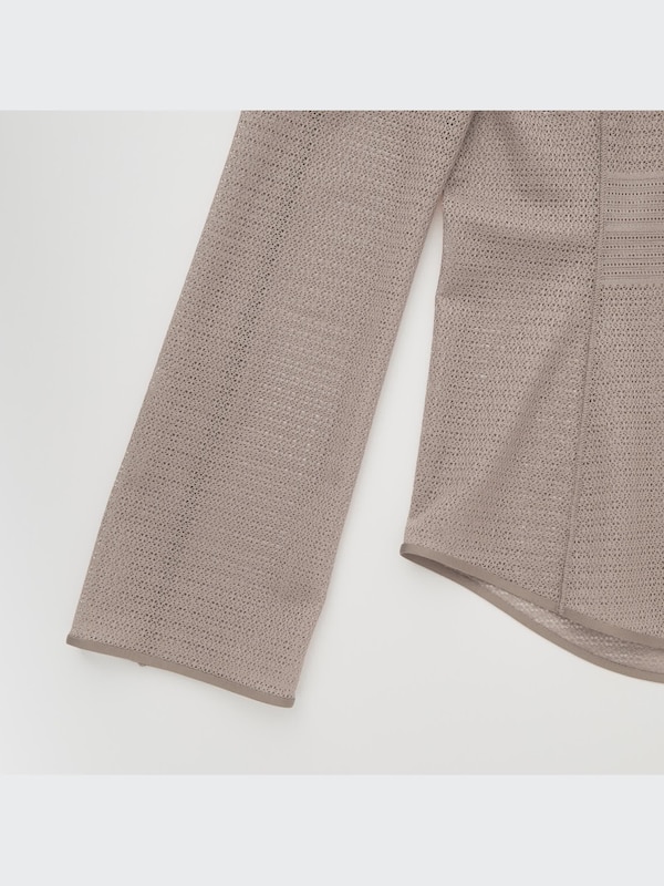 Mesh High Neck Long Sleeve T-Shirt