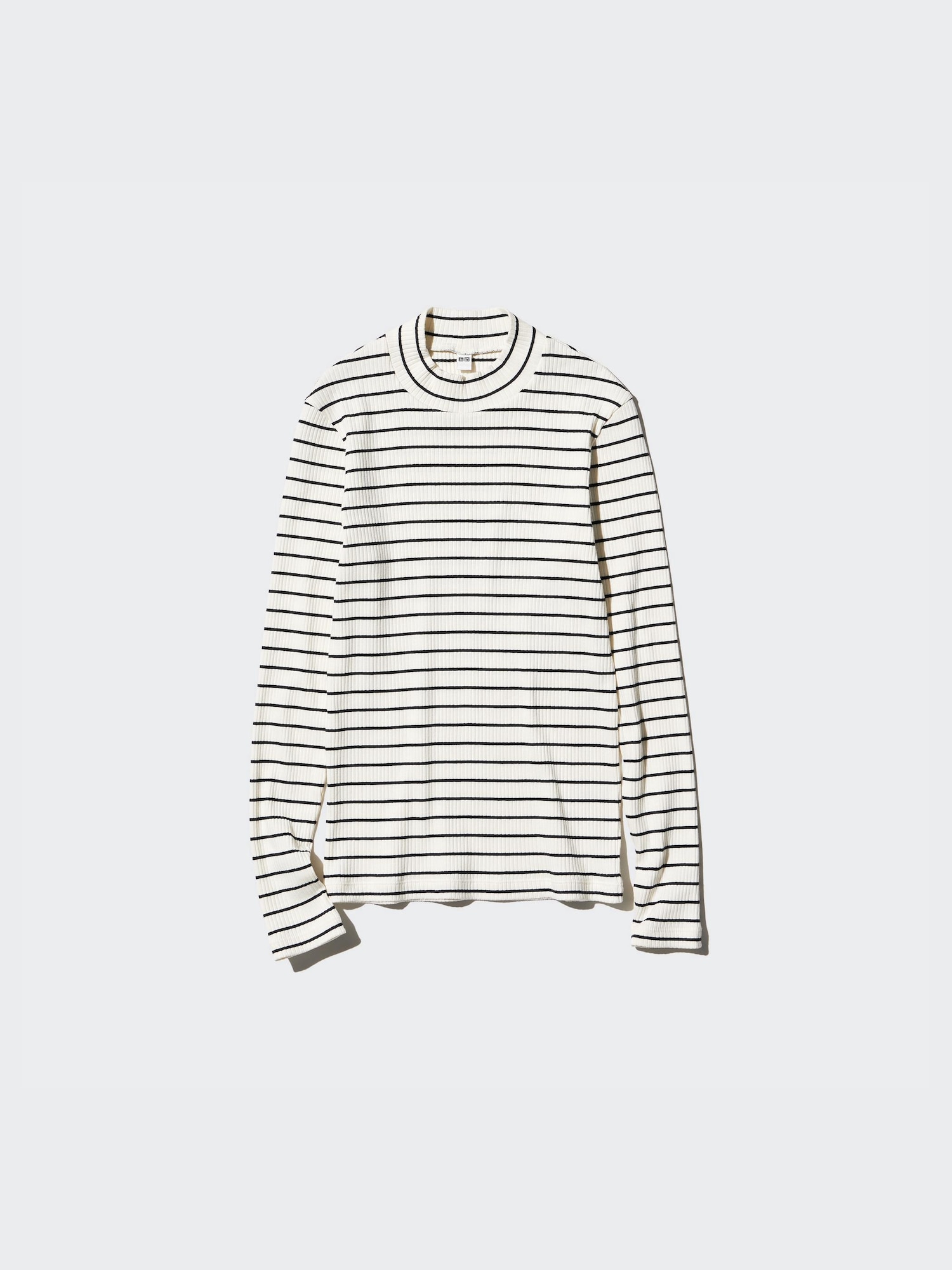 Ribbed Striped High Neck Long-Sleeve T-Shirt | UNIQLO US
