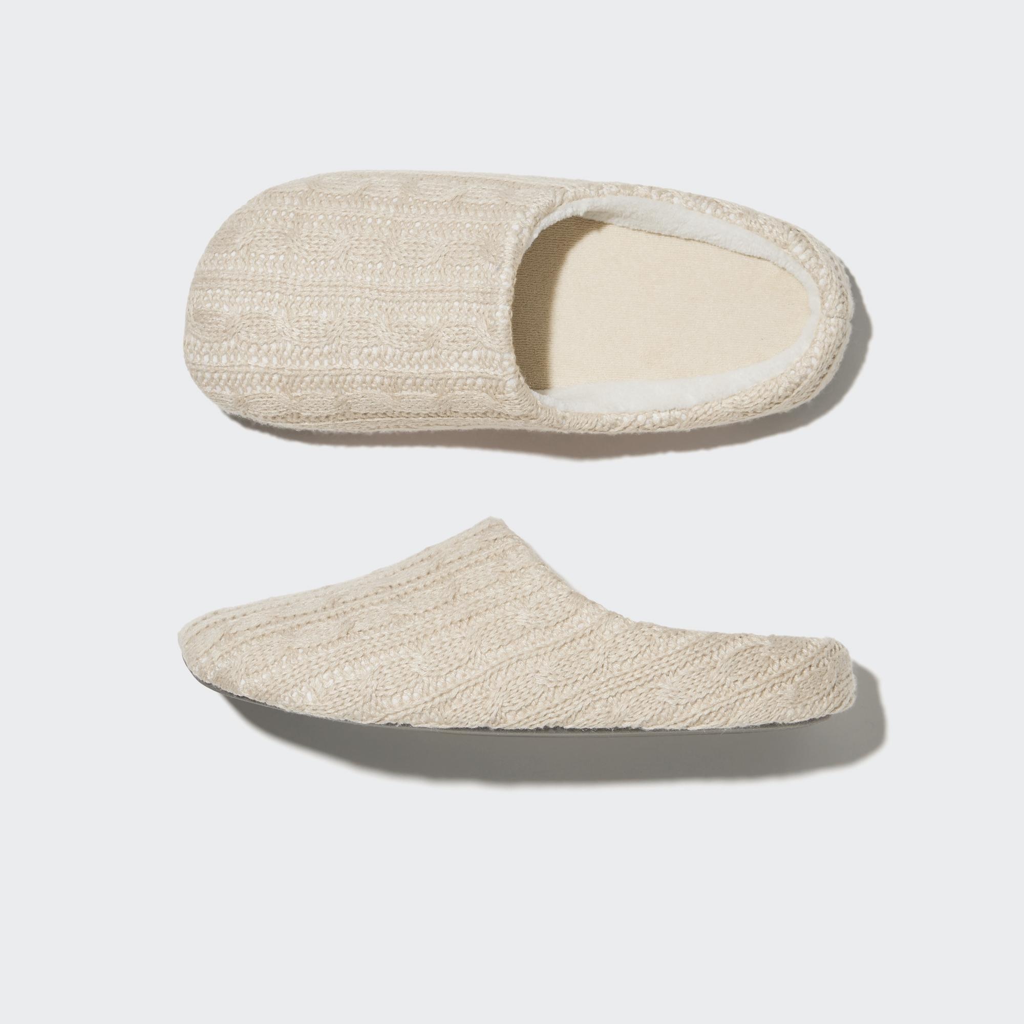 Cable Knit Slippers (Rubber Sole) | UNIQLO US
