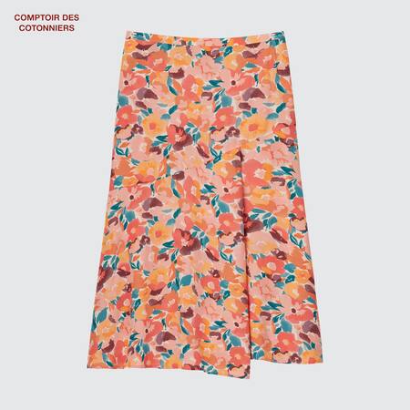 Comptoir des Cotonniers Viscose Printed Long Skirt