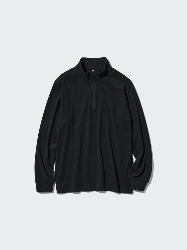 STRETCH FLEECE HALF-ZIP T-SHIRT