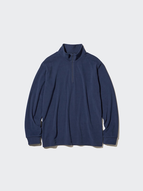 Smooth Fleece Half-Zip Long-Sleeve T-Shirt