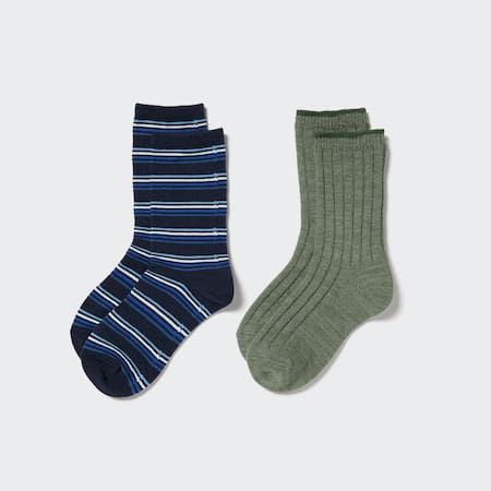 Kids HEATTECH Striped Thermal Socks (Two Pairs)