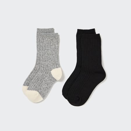 Kids HEATTECH Melange Thermal Socks (Two Pairs)