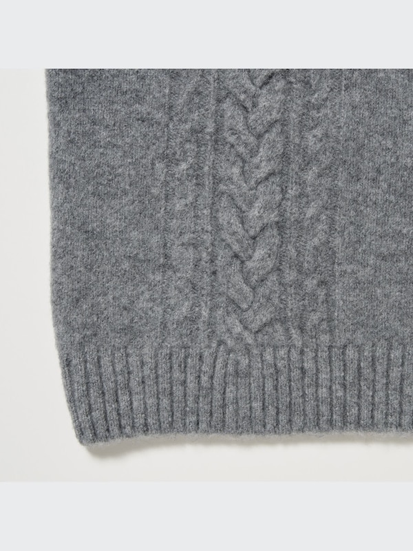 Kids Soufflé Cable Knit Mock Neck Jumper