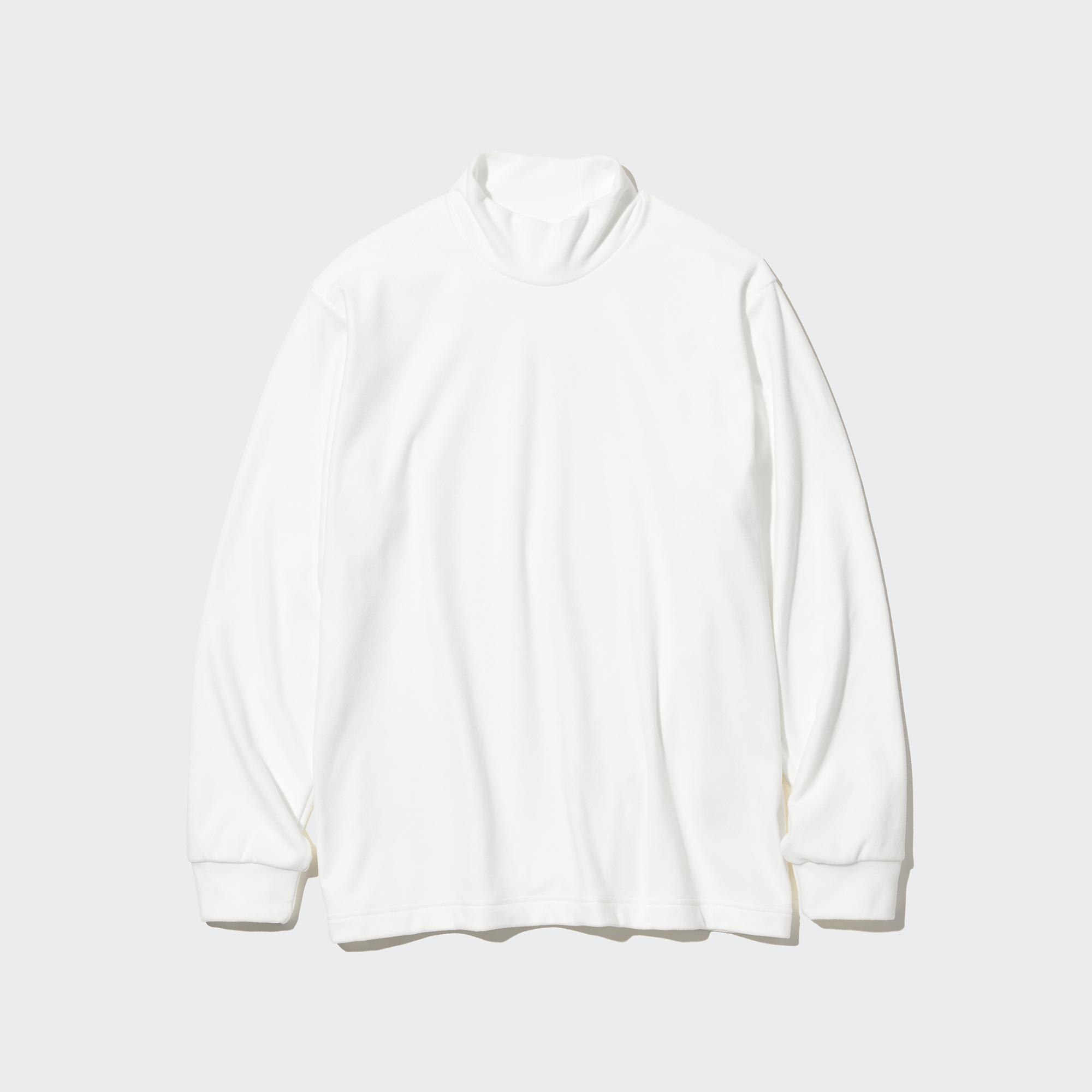 Fleece Stretch Mock Neck Long Sleeved T-Shirt | UNIQLO GB